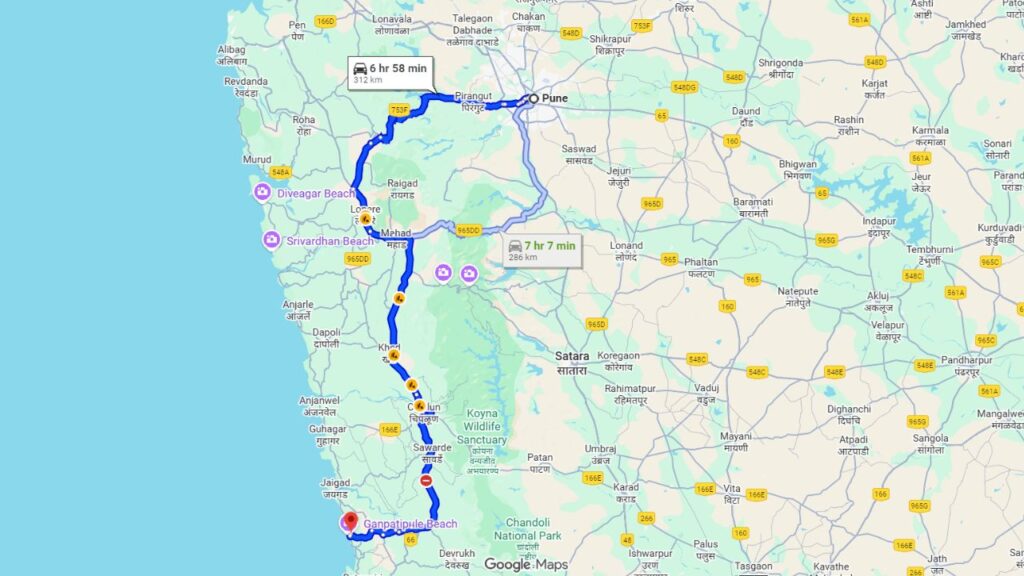 How to Go Ganpatipule from Pune