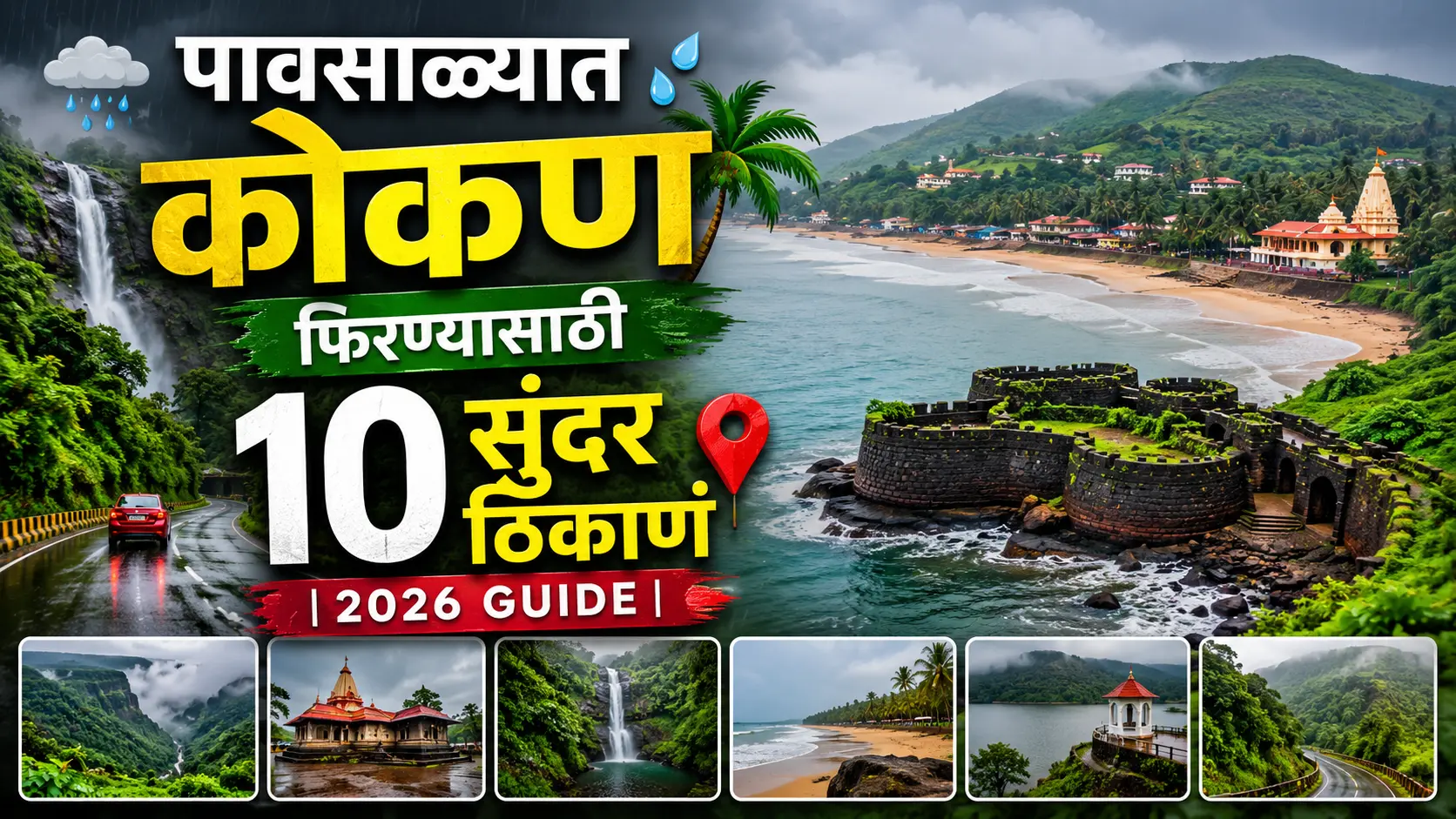 पावसाळ्यात कोकण फिरण्यासाठी 10 सुंदर ठिकाणं (2026 Guide)