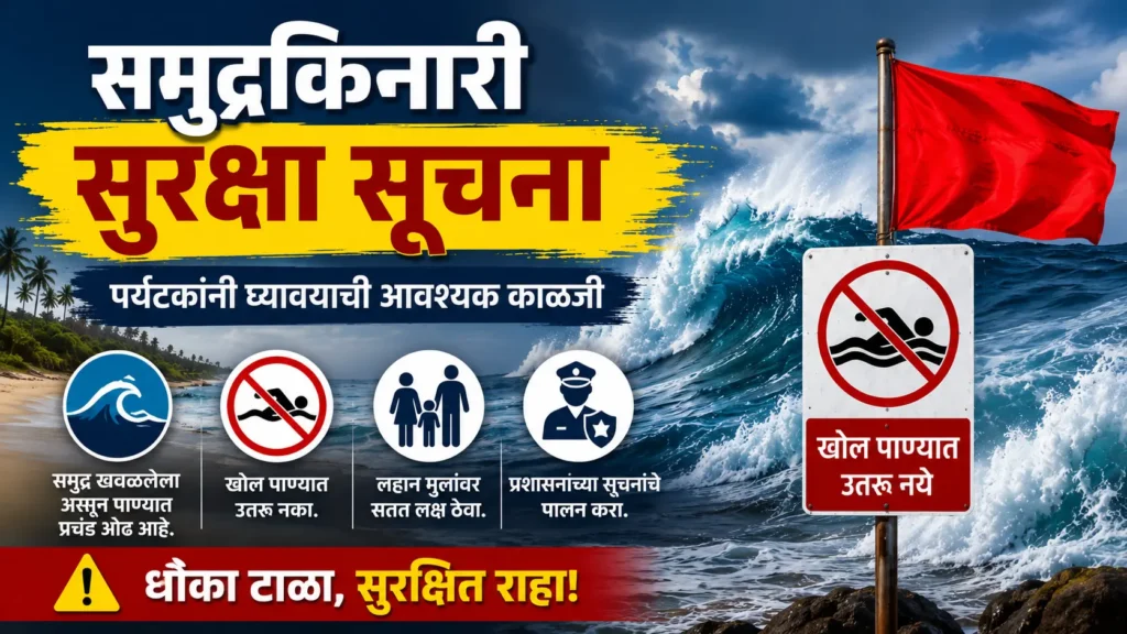 समुद्रकिनारी सुरक्षा सूचना: पर्यटकांनी घ्यावयाची आवश्यक काळजी (2026)